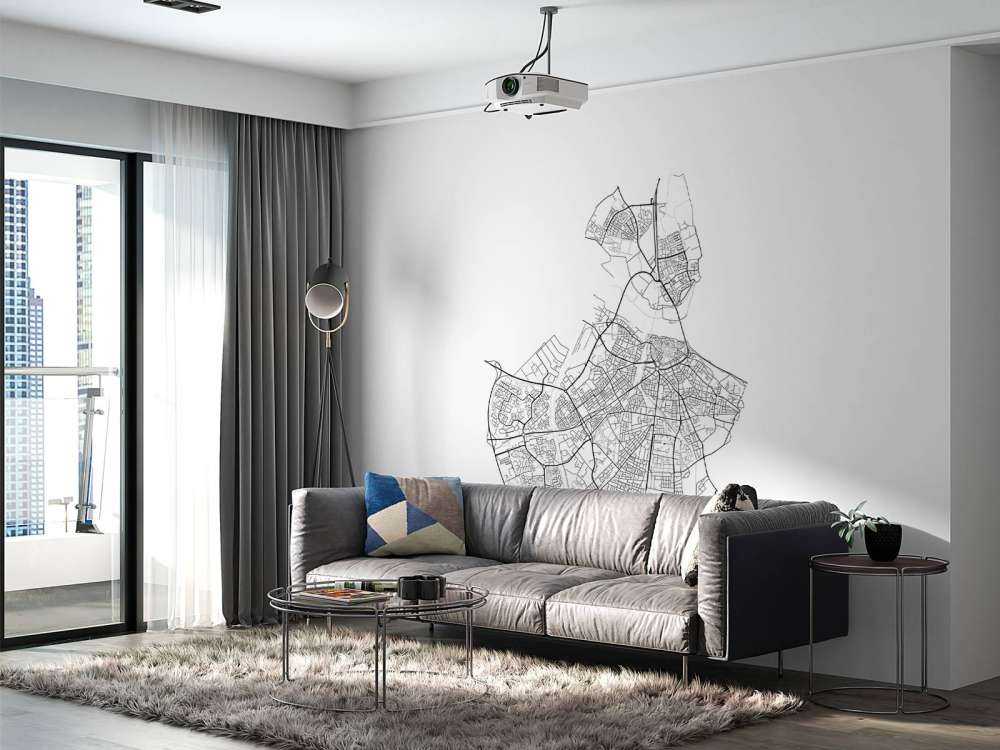 Karta över Nijmegen, vit