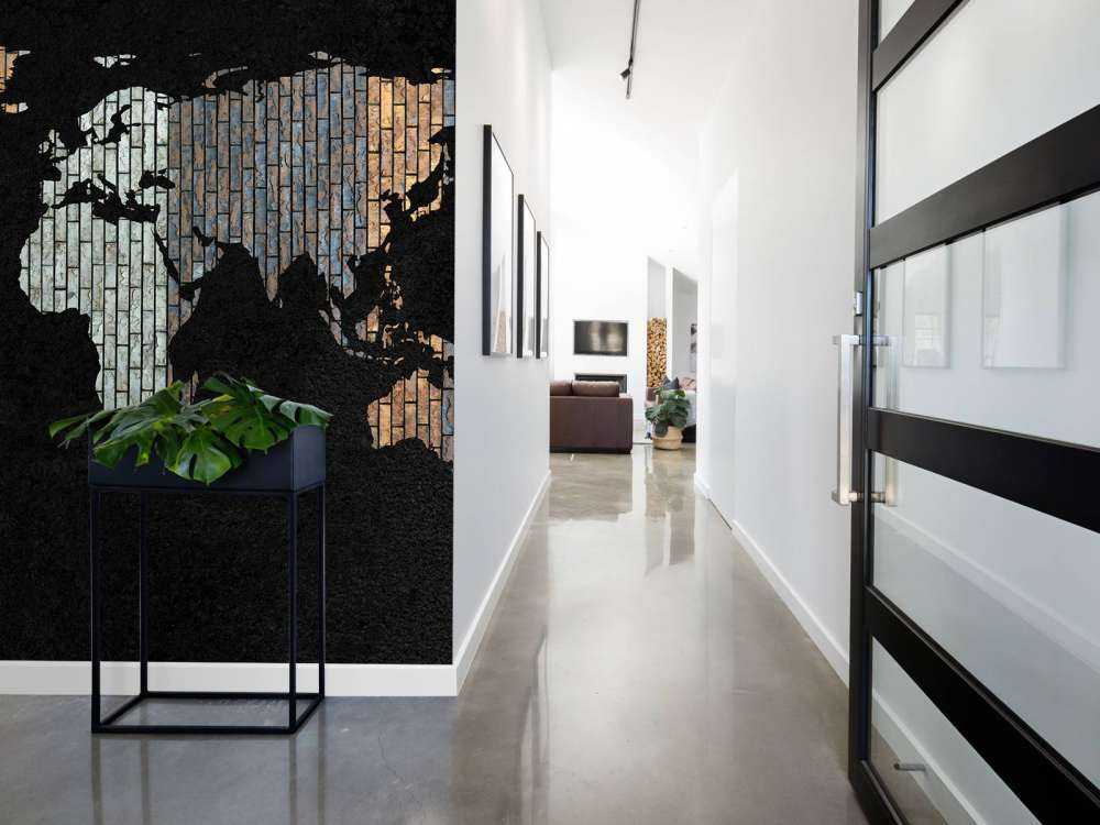 Verdenskort med lodrette klodser