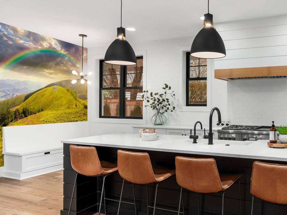 Bjerge ved solnedgang