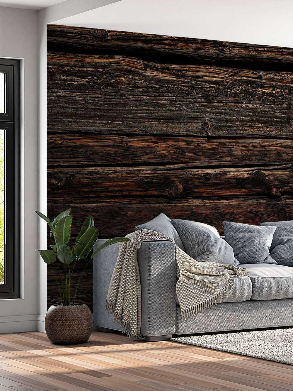 Mørkt gammelt vandret træ