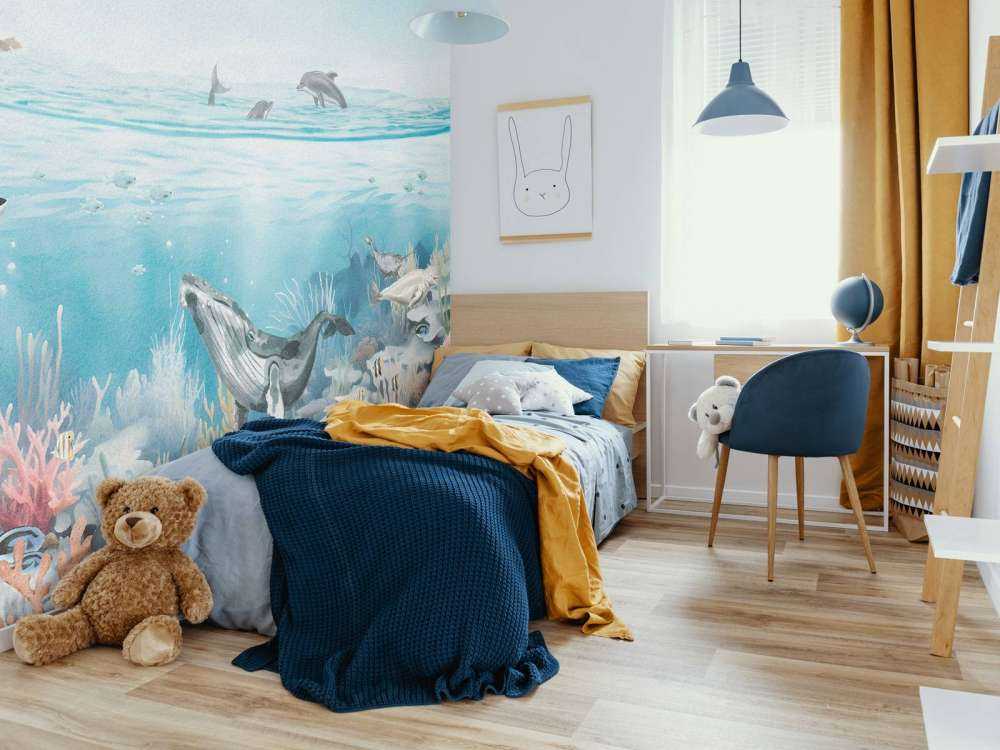 Ocean Landskab med Dyr i Farver