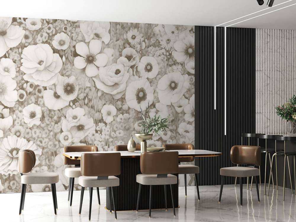 Poppy Tale Monokrom Gul