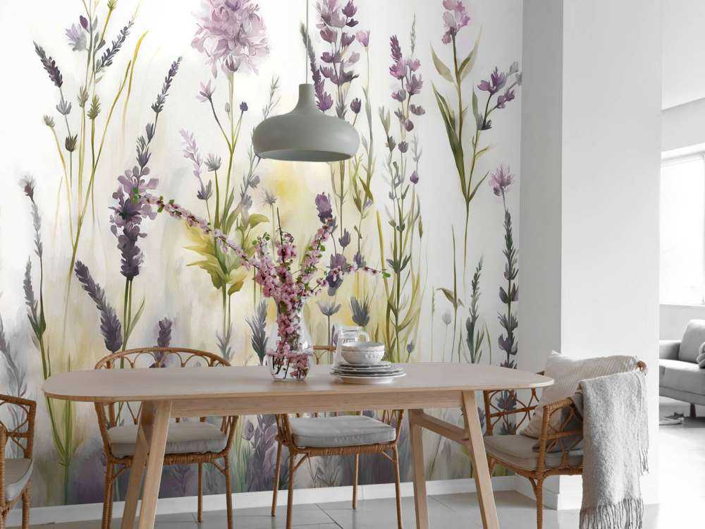 Lavendel Eng Sømløs Varm Beige