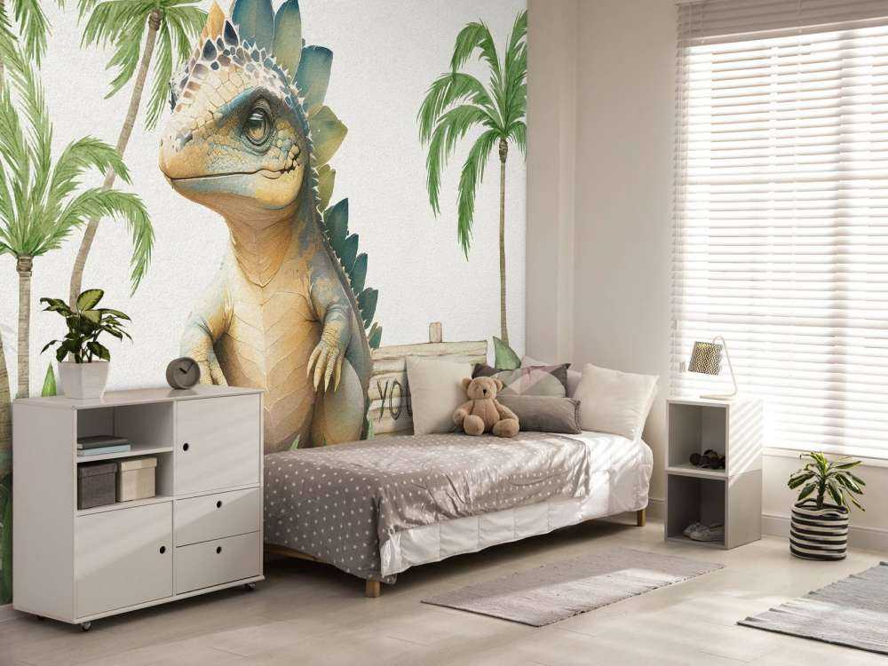 Baby stegosaurus i junglen