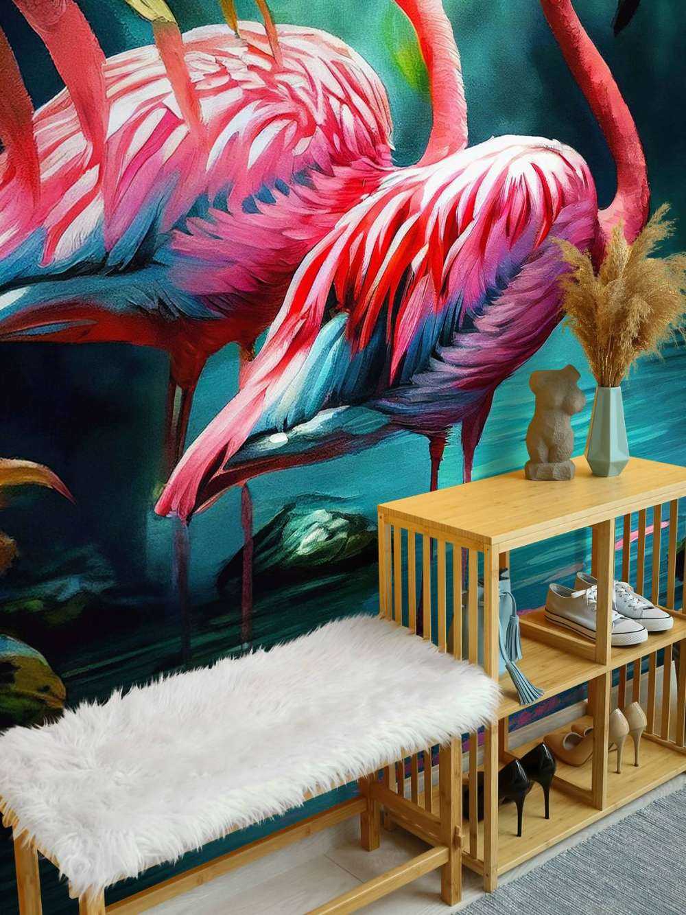 Fløjlrosa Flamingo Duo