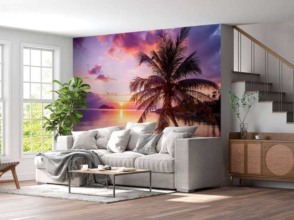 Palmetræ ved solnedgang