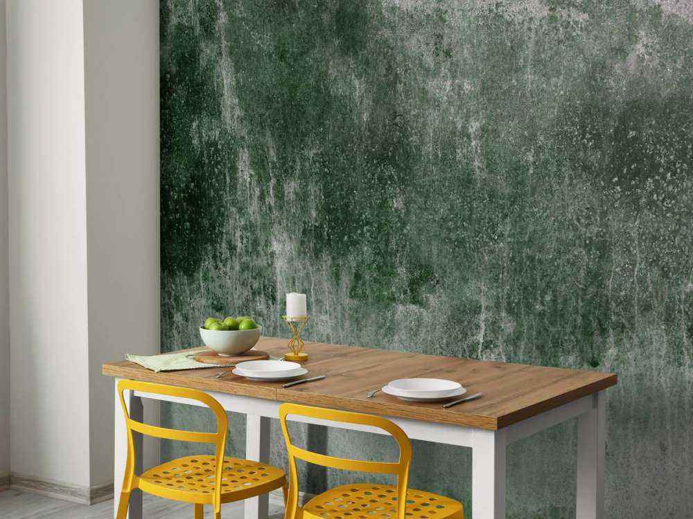 Gammel forvitret grøn væg