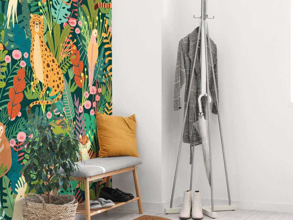 Farverige dyr i mønster