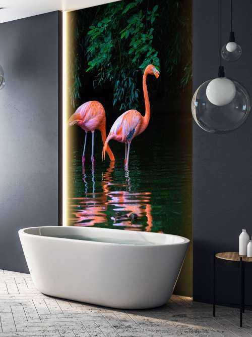 To bilibiske flamingoer