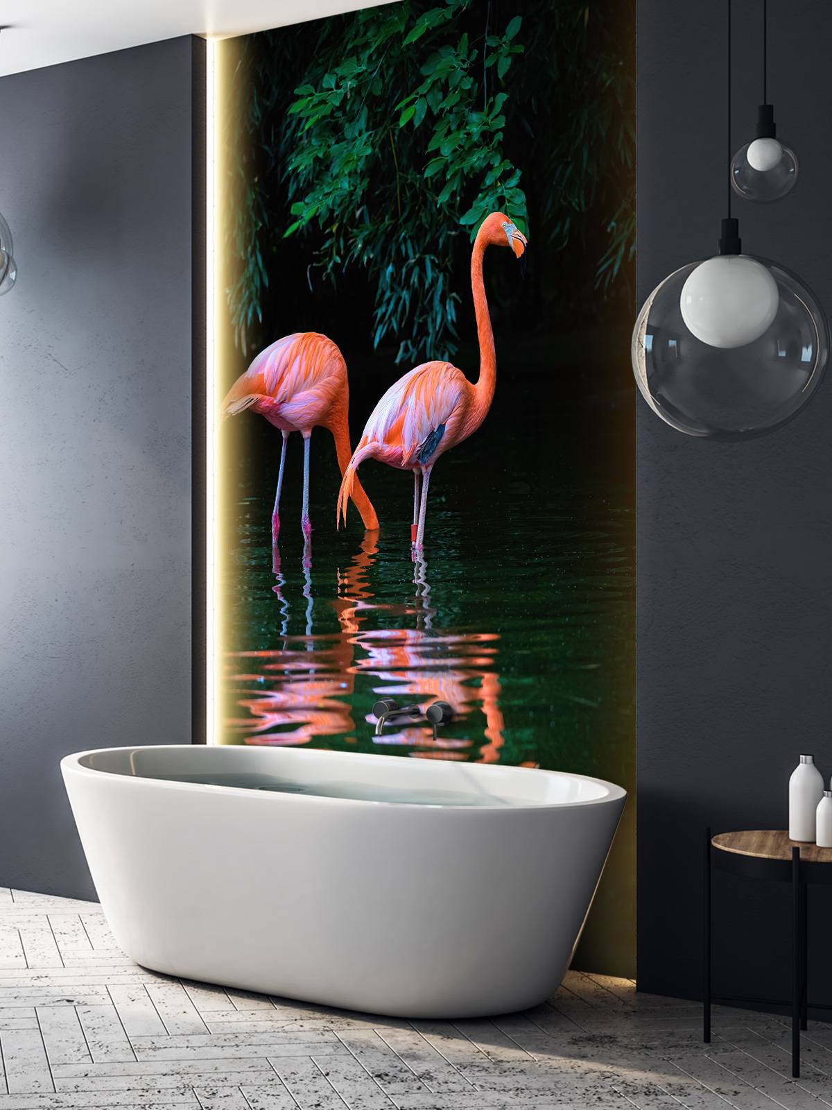 To bilibiske flamingoer