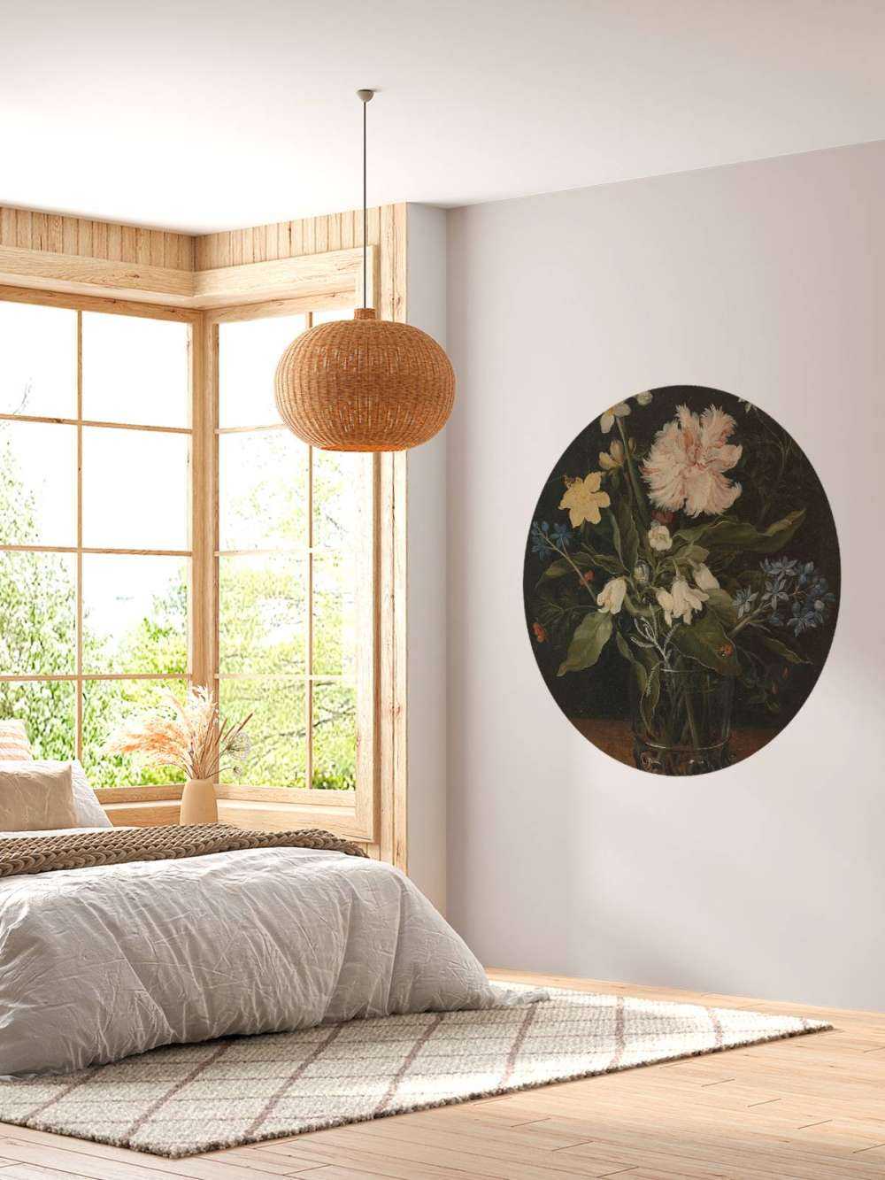 Stadig liv med blomster i et glas