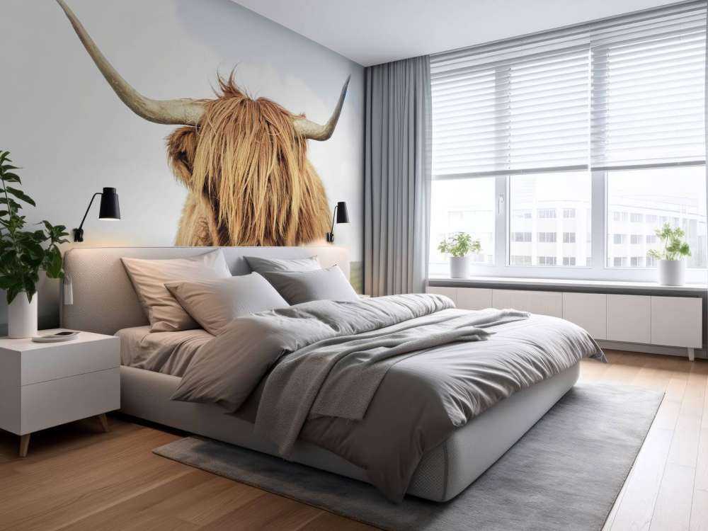 Nærbillede af en skotsk højlander