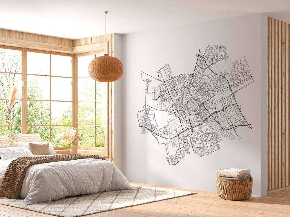 Kort over Groningen, hvid