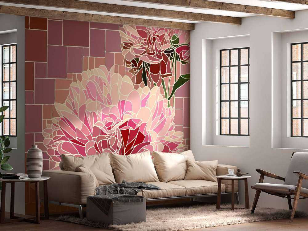 Rosa blomster mosaikk