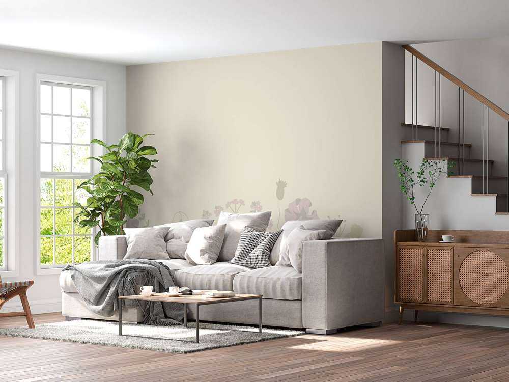 Blomsterfelt i beige og gammelrosa