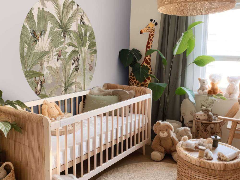 Jungel med aper og papegøyer