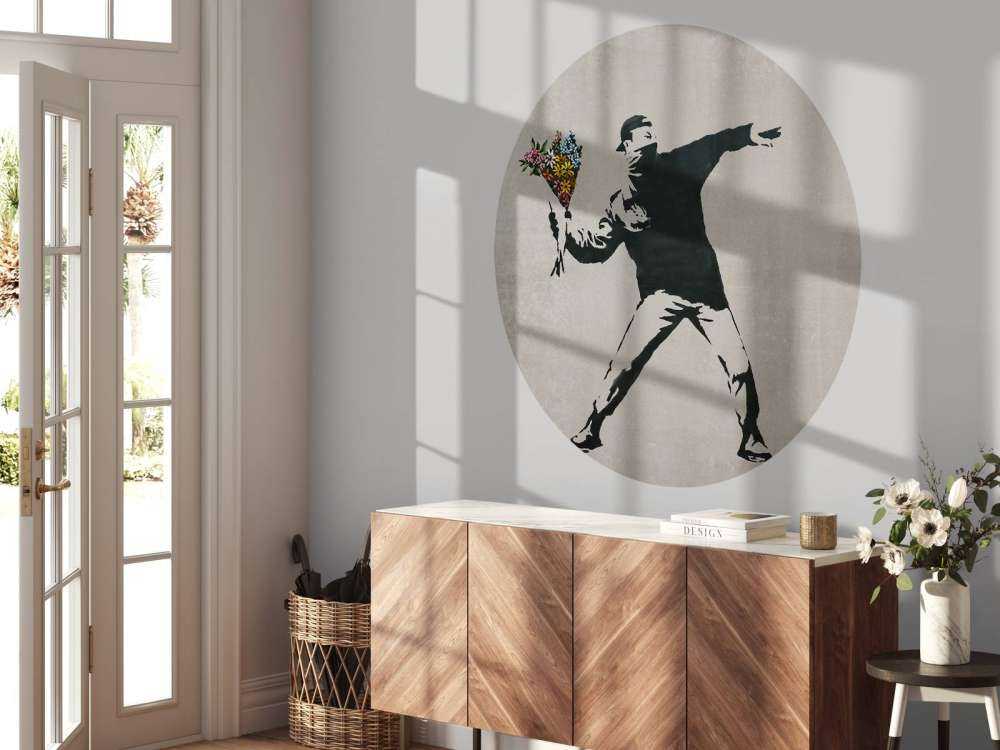 Banksy - Flower thrower, soft concrete