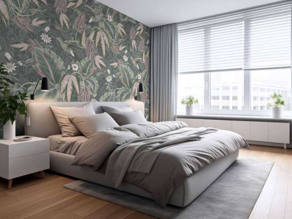 Tropiske paradisfugler - vintage grønn