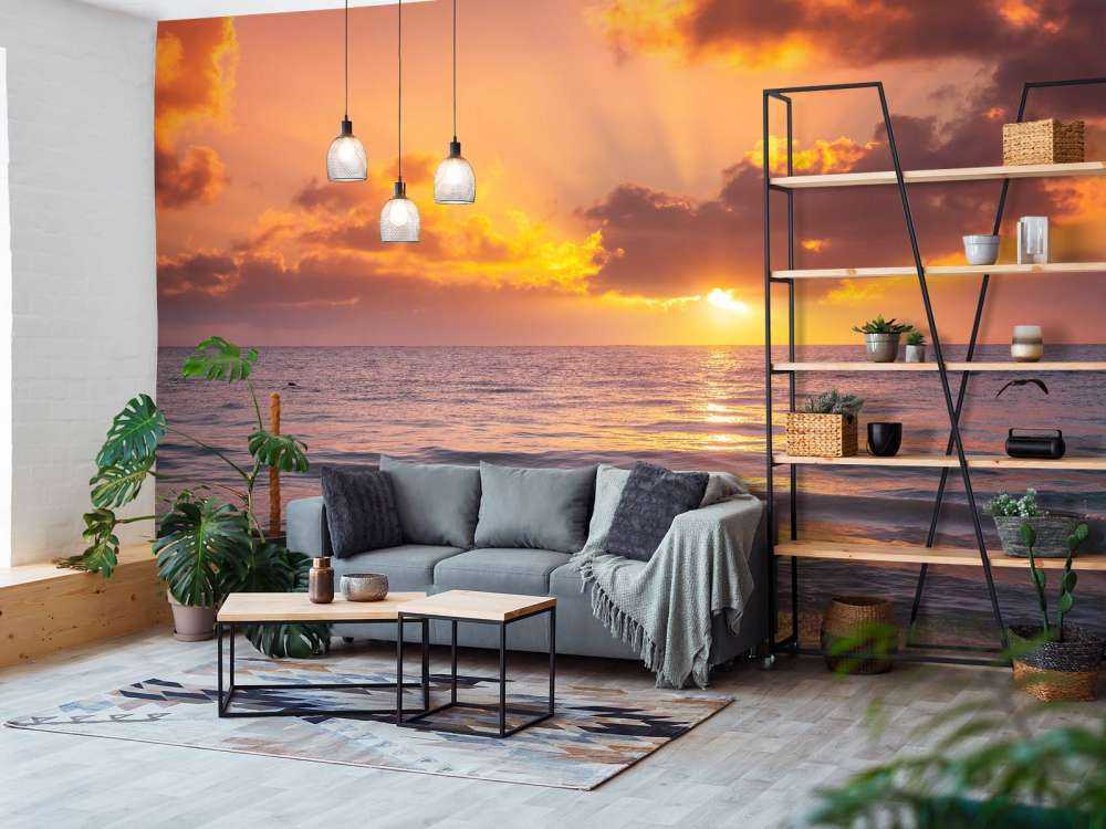 Vakker oransje solnedgang