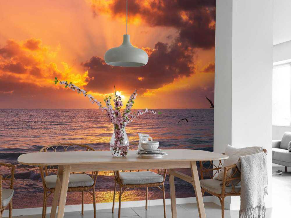 Vakker oransje solnedgang