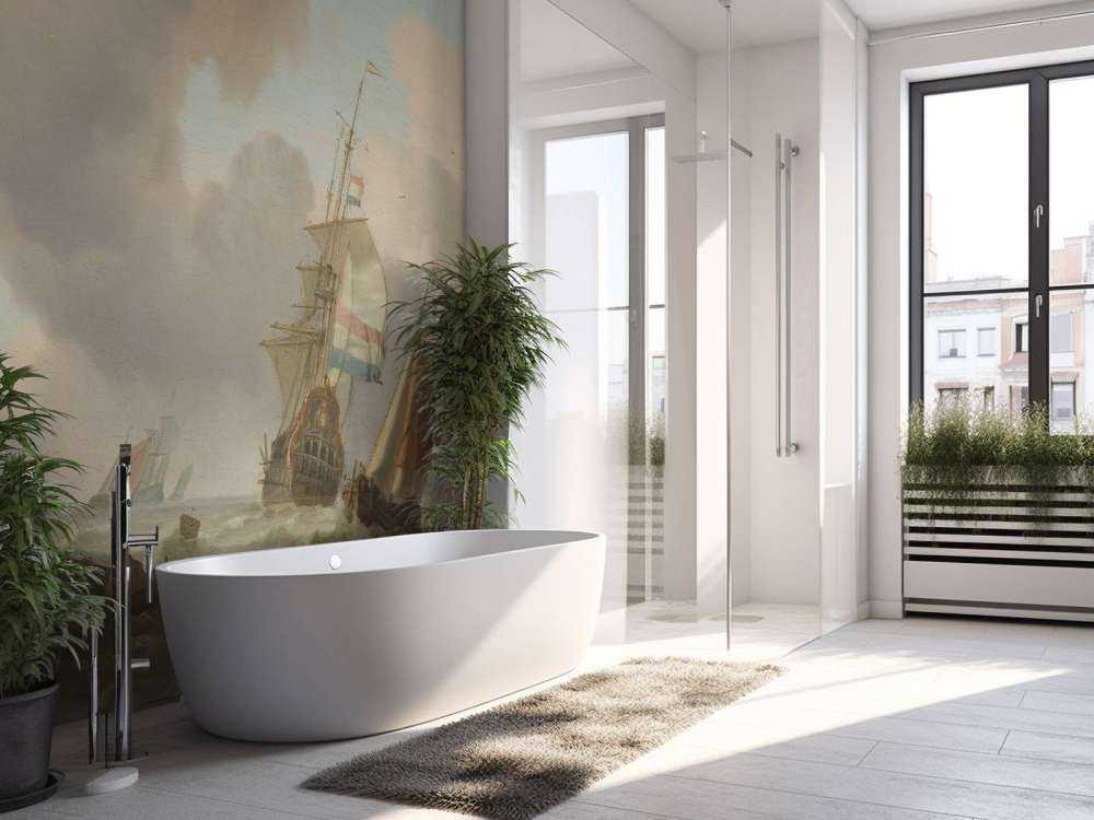 Stenete hav med skip