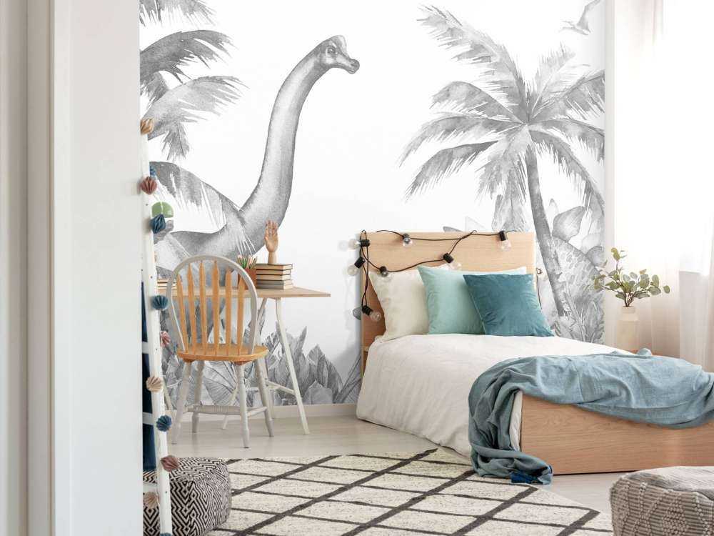 Dinosaurer i svart og hvitt