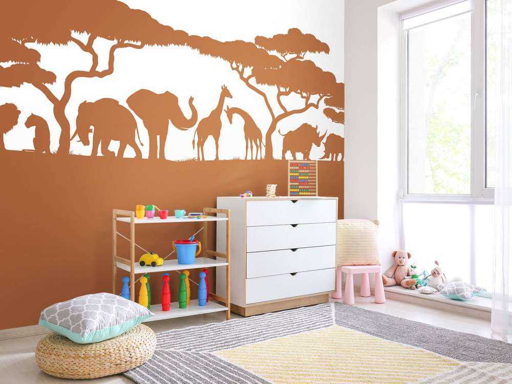 Silhouette safari dyrr, rustfarge