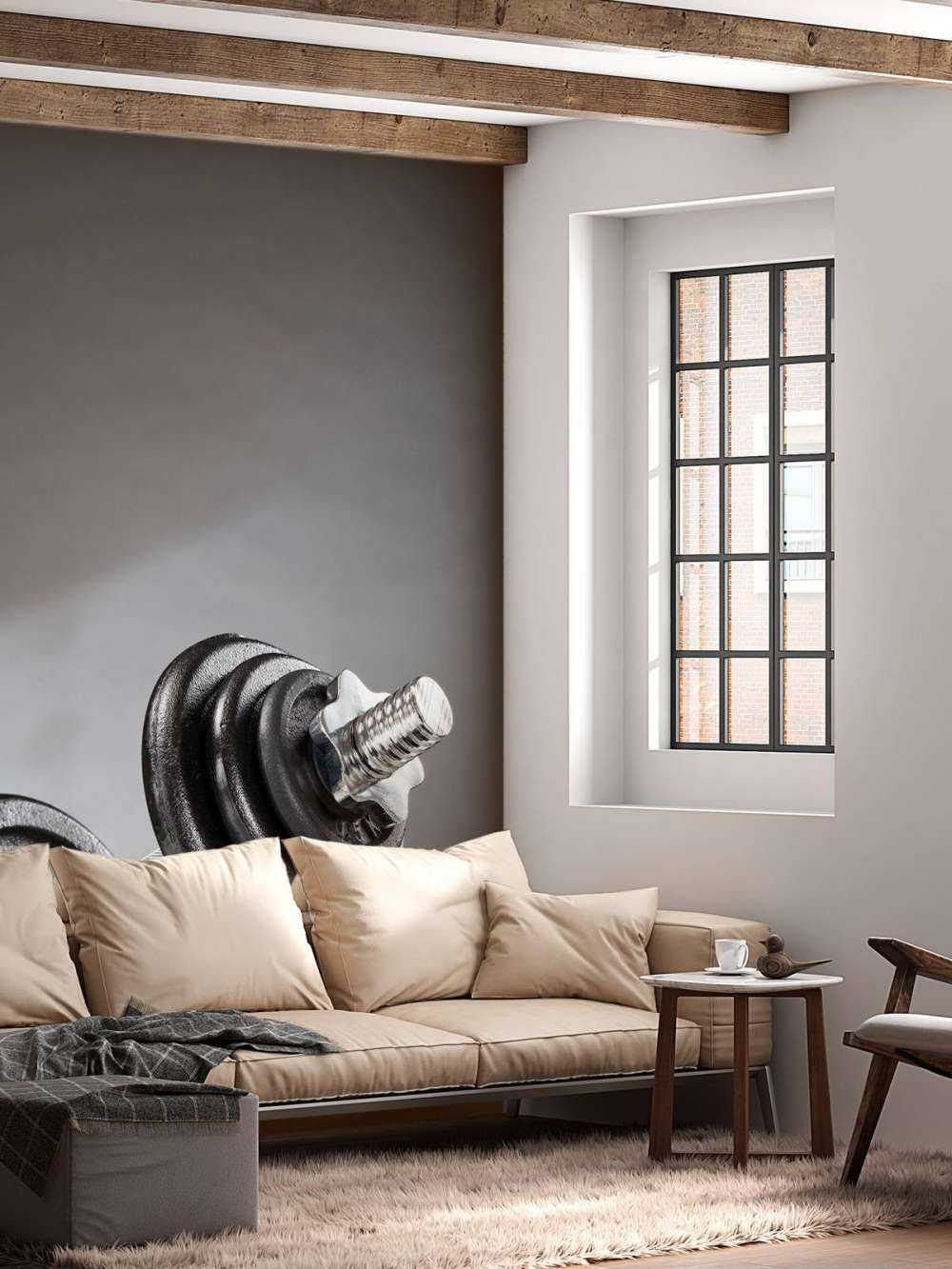 Hantel med svarte plater