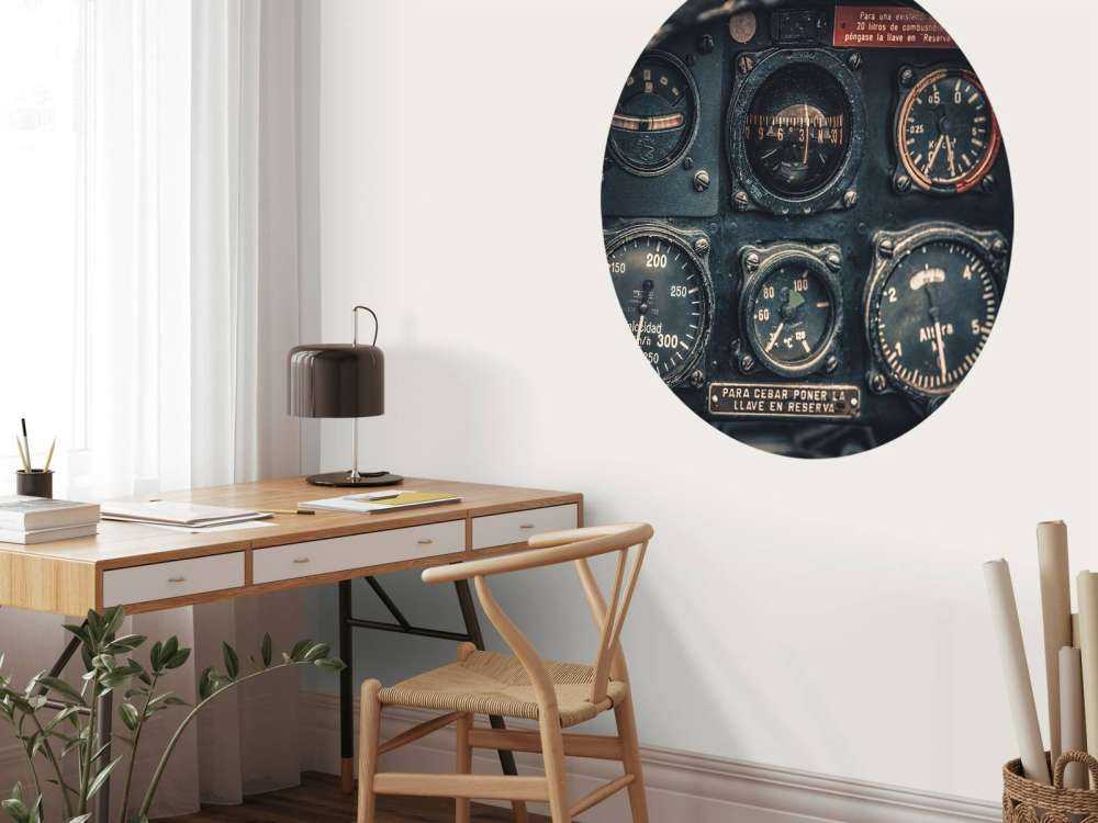 Vintage fly cockpit detalj