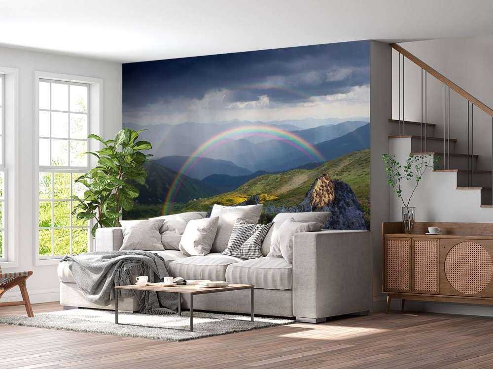 Landskap med blommor