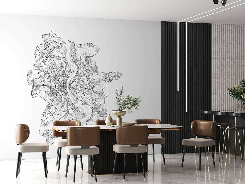 Karta över Köln, vit