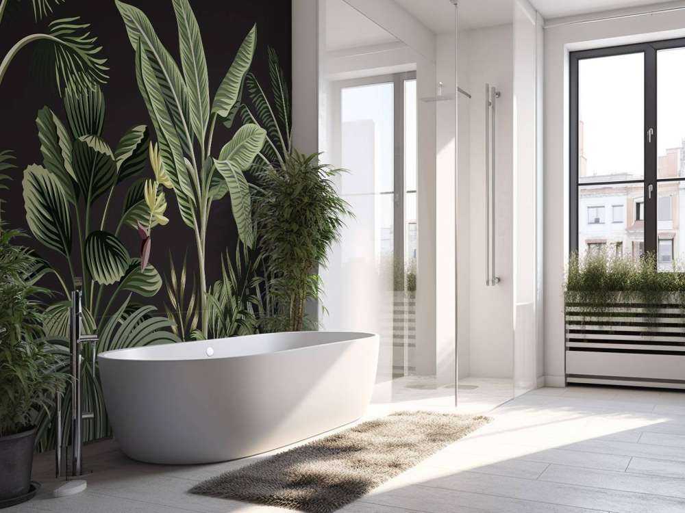 Tropisk palm på mörk bakgrund