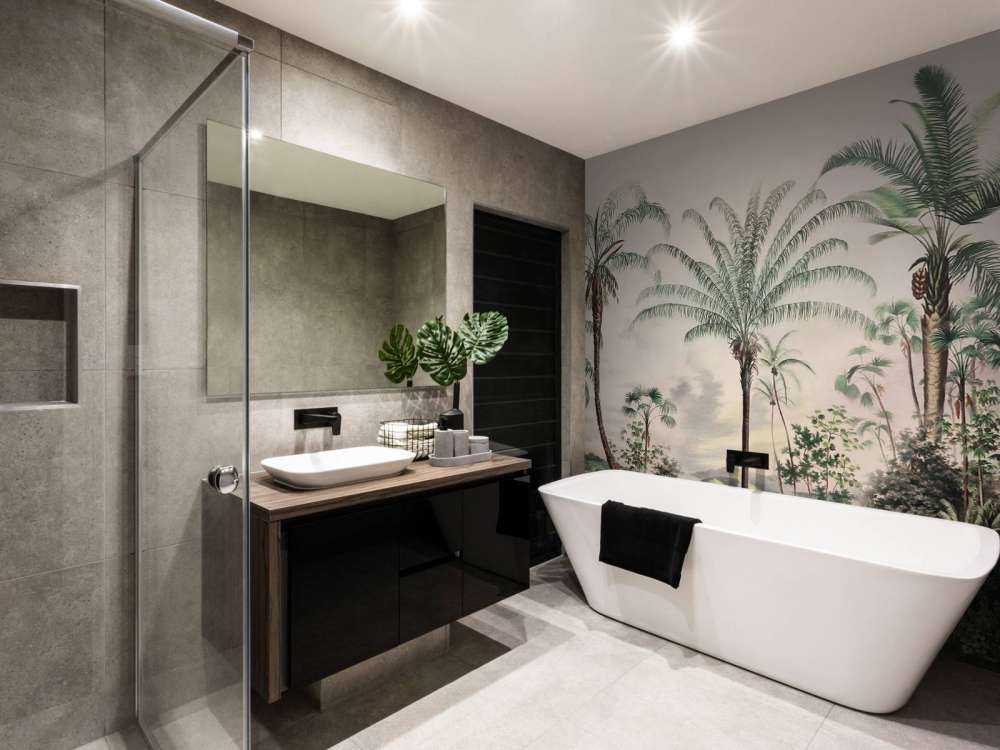 Romantiska tropiker mörkgrön