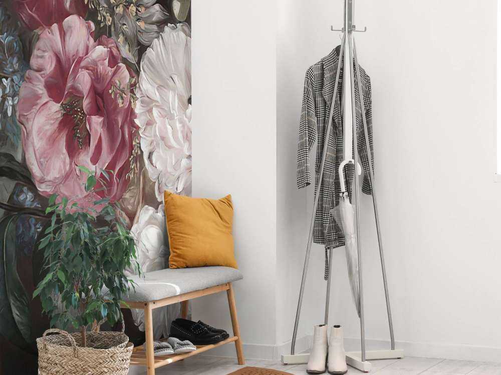 Bukett med lila rosa