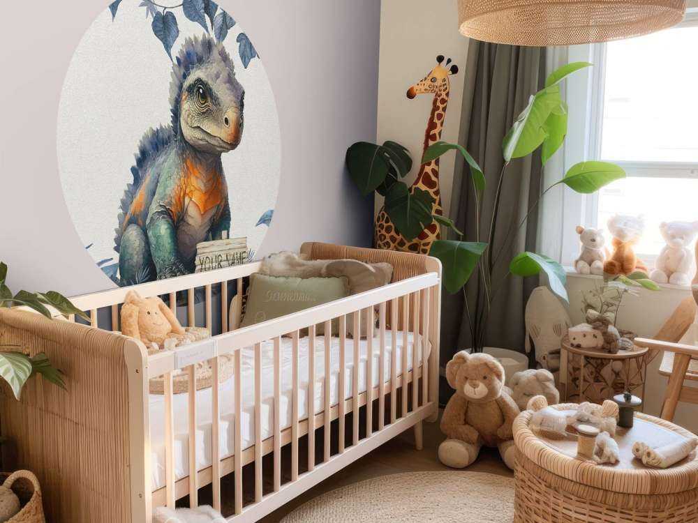 Baby ankylosaurus i den blåa djungeln