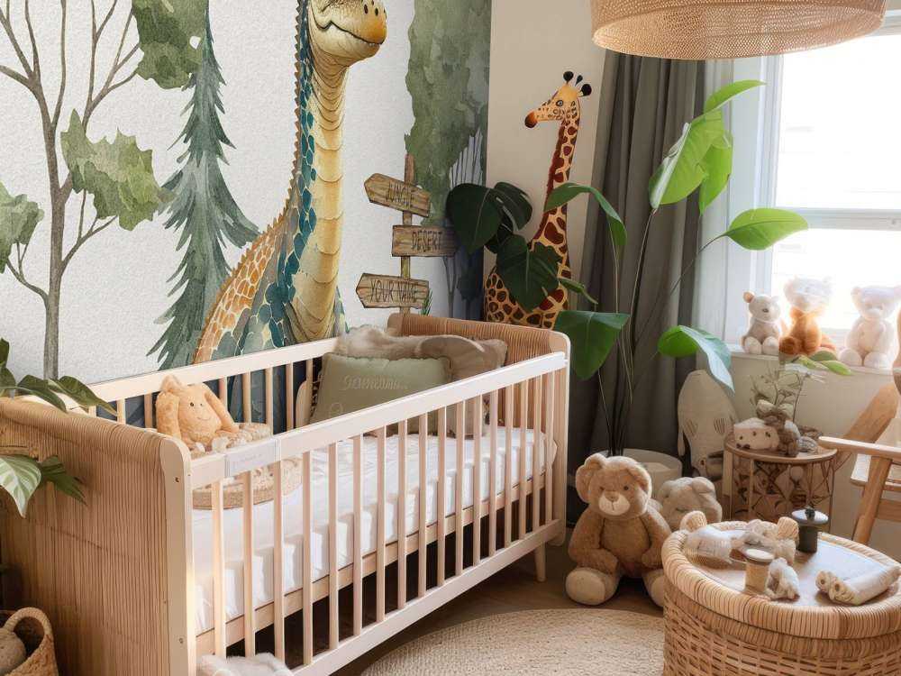 Baby brachiosaurus i djungeln