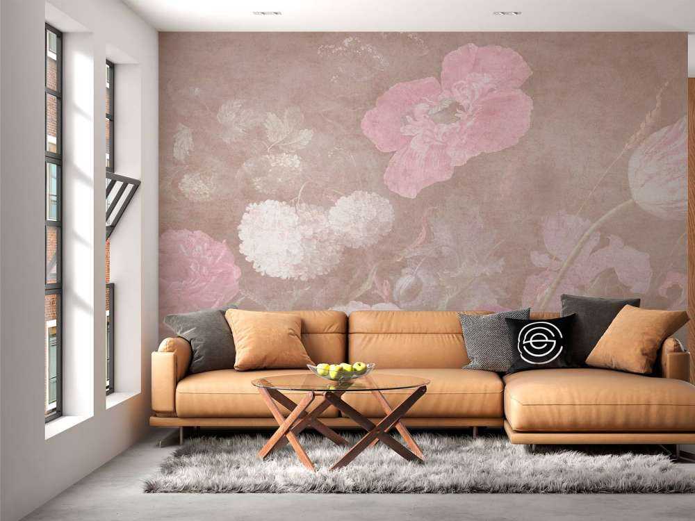 Stilleben med barockblommor - vintage pastell