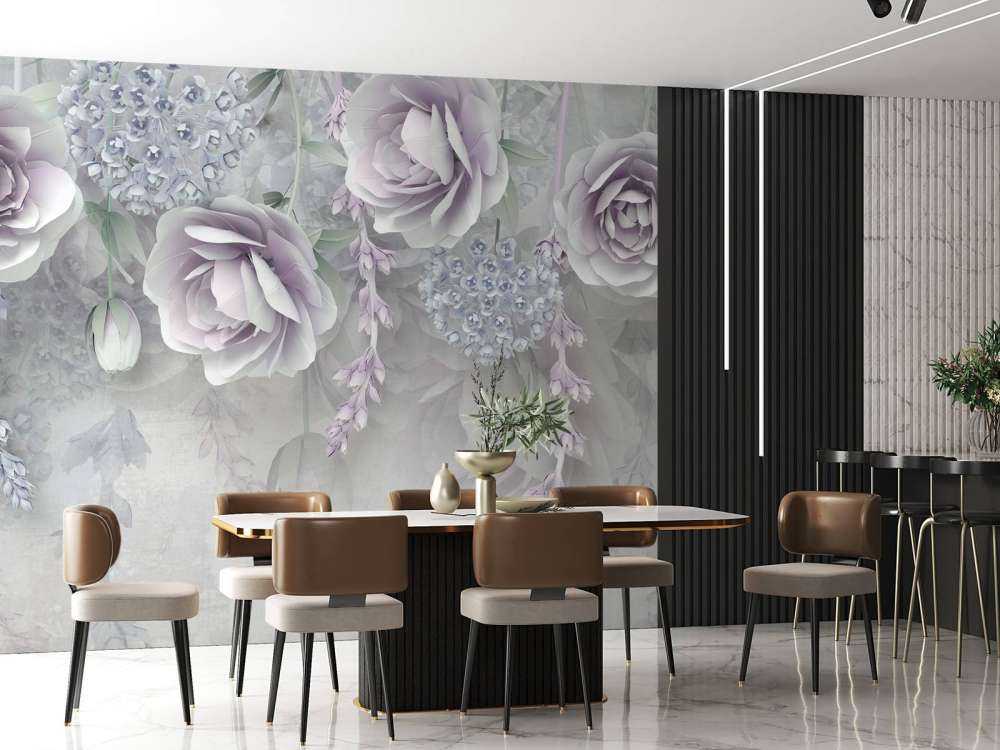 Vägg med blommor