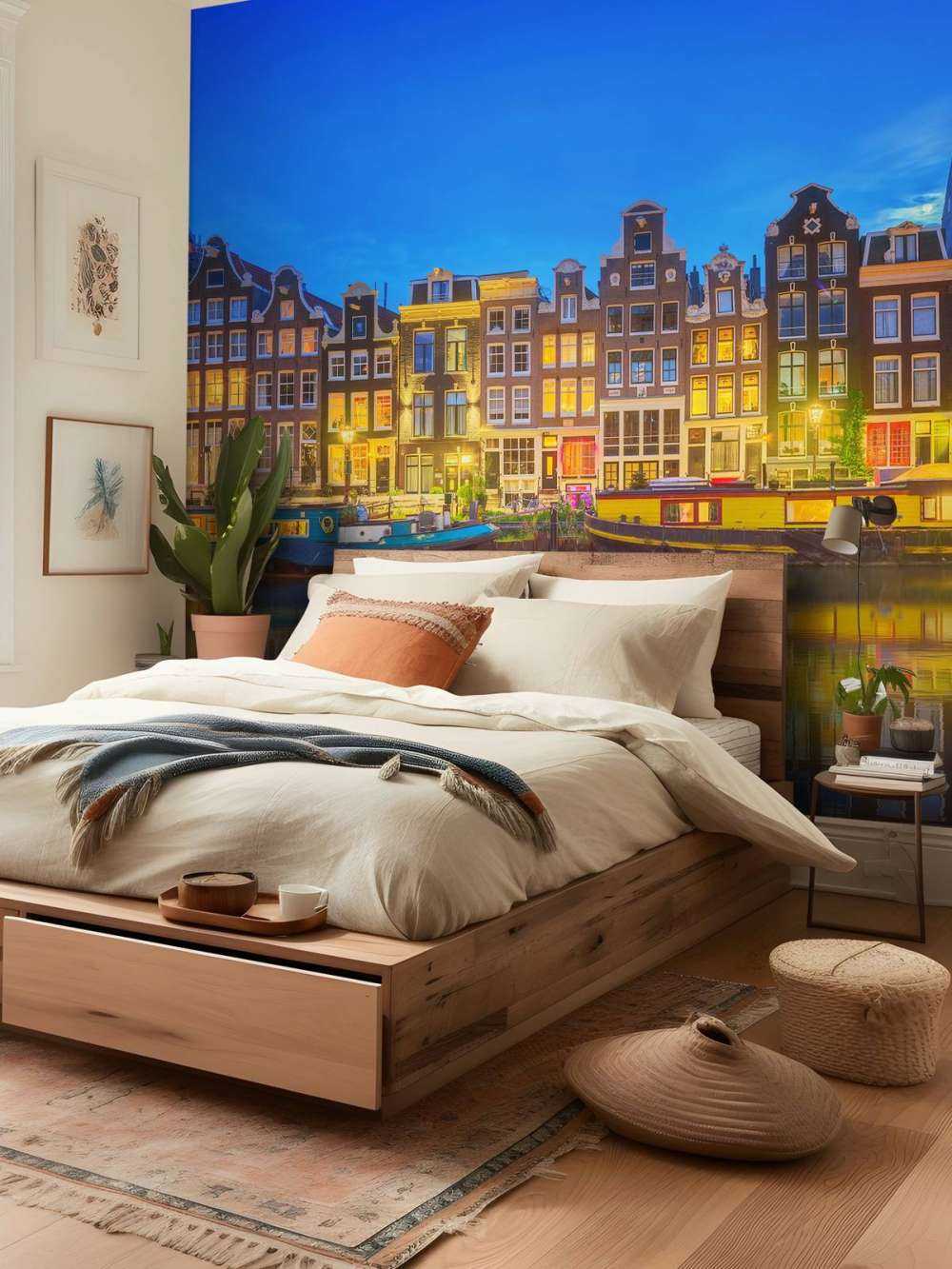 Amsterdams kanal på natten