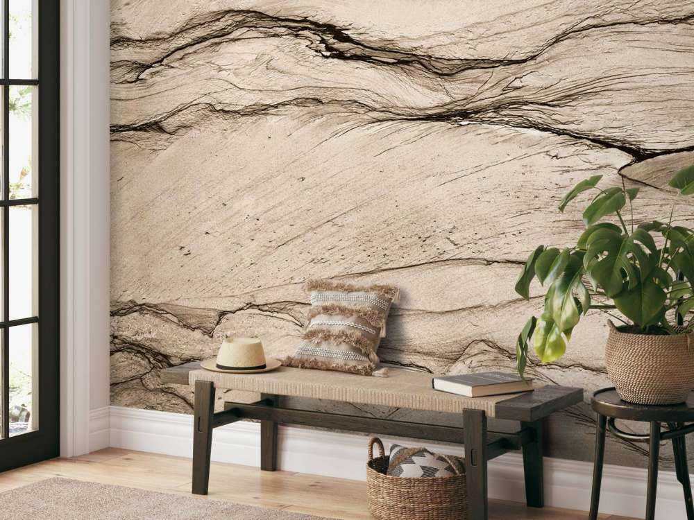 Vågig beige marmor