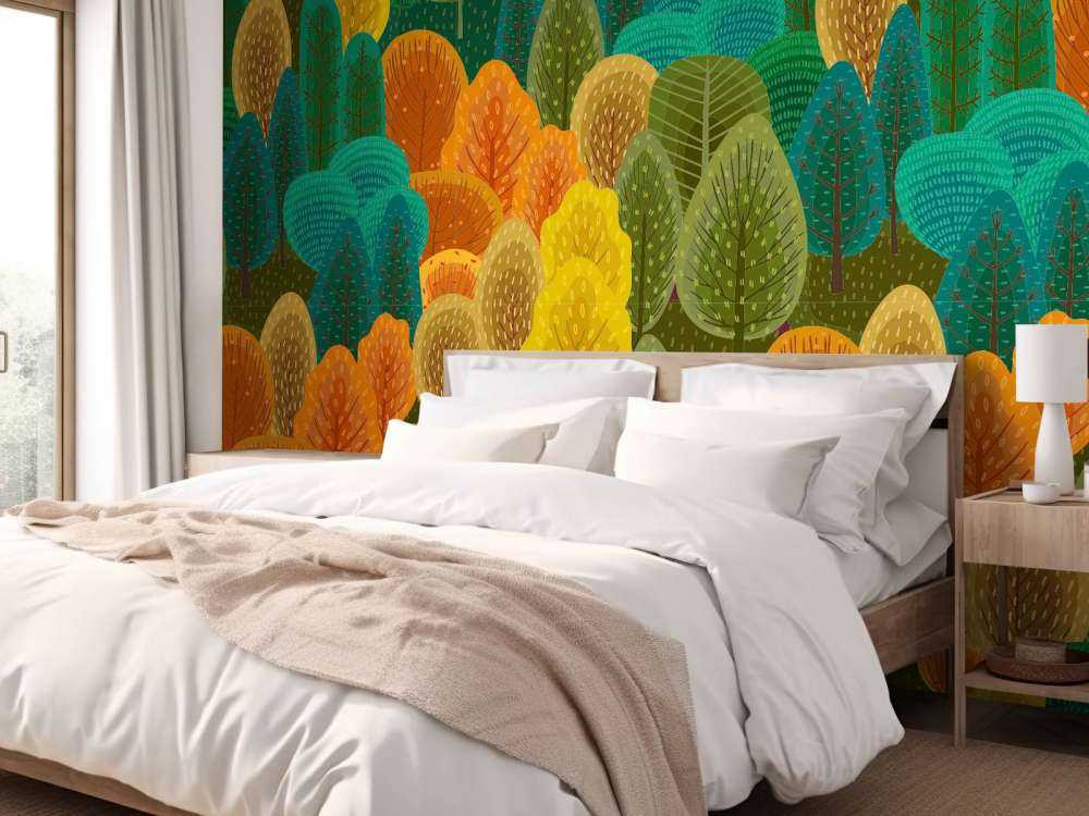 Färgglatt skogsmönster